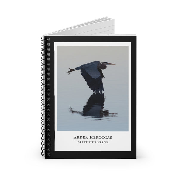 Scientific Name Style - Great Blue Heron - Spiral Notebook