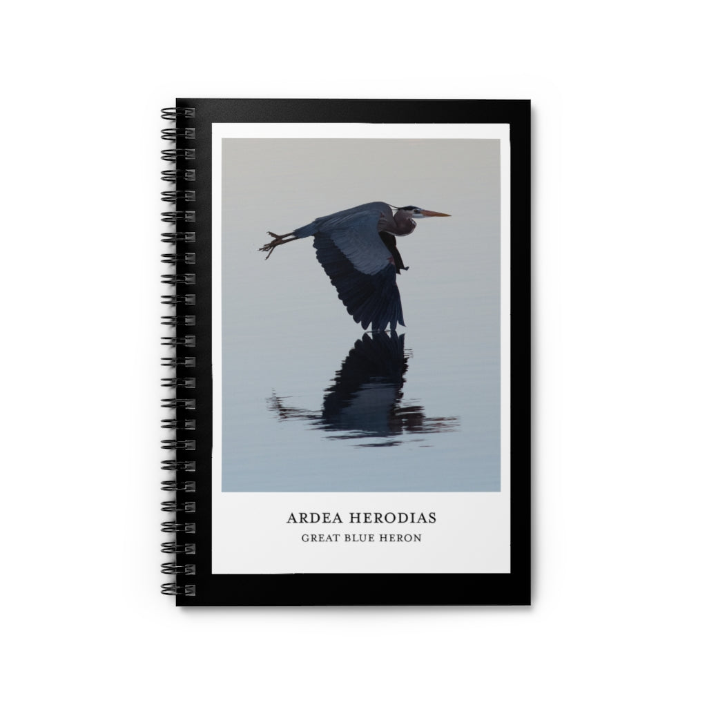Scientific Name Style - Great Blue Heron - Spiral Notebook
