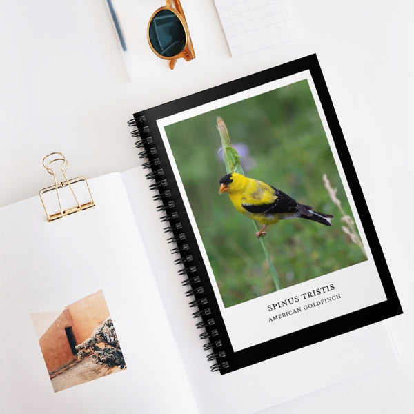 Scientific Name Style - Goldfinch - Spiral Notebook
