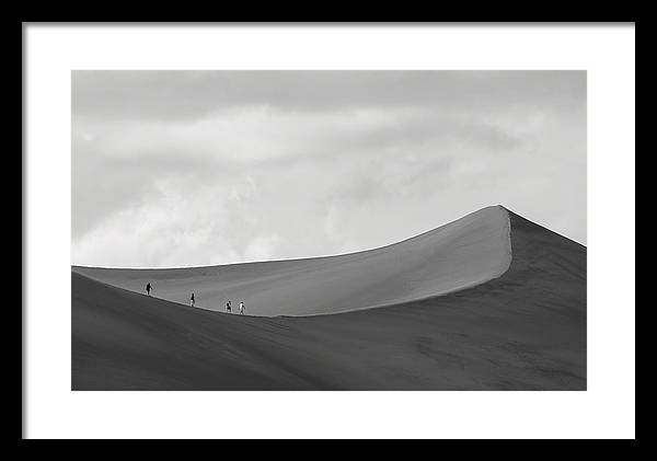 Marching Along a Dune Ridge - Framed Print