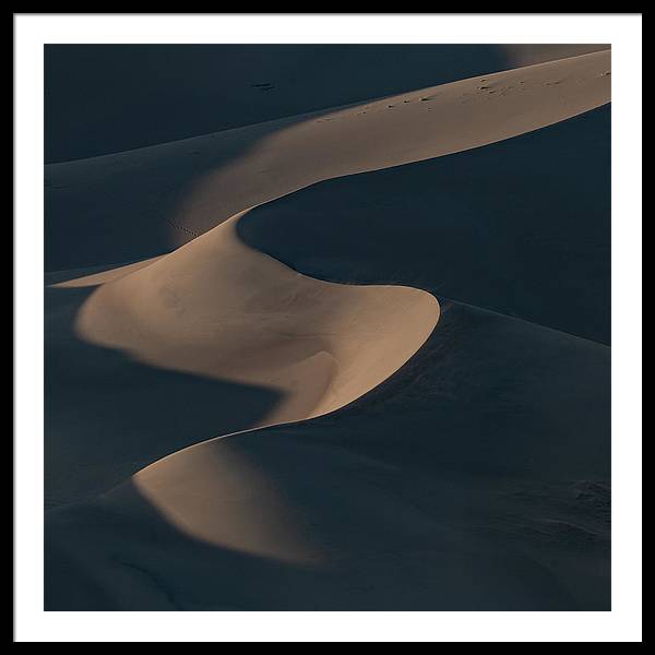 Sinuous Dunes in the Evening - Framed Print