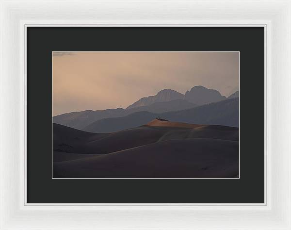 Taking In the Mountain Grandeur from a Dune Top - Framed Print