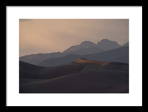 Taking In the Mountain Grandeur from a Dune Top - Framed Print